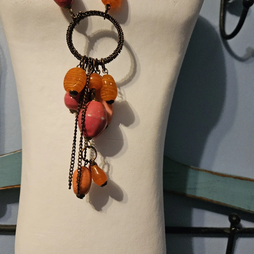 Pink/Orange Necklace Set - Picture 3 of 8